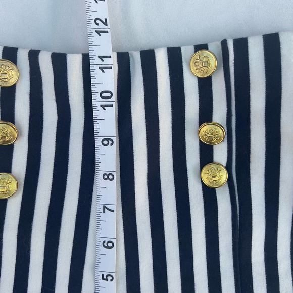 Forever 21 Women's Striped Nautical Shorts Elastic Waist Cream/Navy Size M - Picture 6 of 8